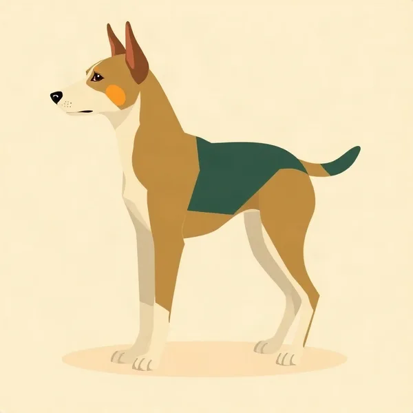 Illustration of a young adult dog